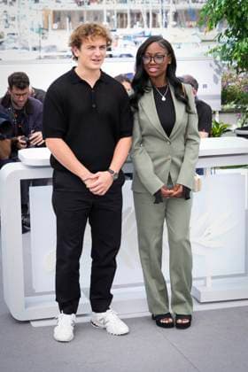 IPP Photo Daniele Cifala™ Cannes 17 05 2023 Le Retour Homecoming Photocall The 76th Annual Cannes Film Festival in the photo French actor Harold Orsoni L and French actress Esther Gohourou Italy Photo Press World Copyright  0