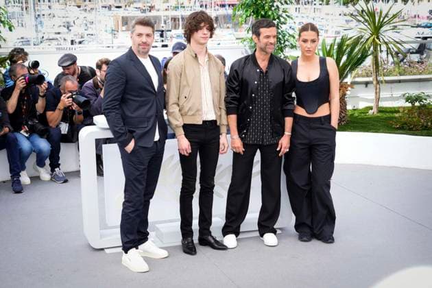 IPP Photo Daniele Cifala™ Cannes 17 05 2023 Le Regne Animal Photocall The 76th Annual Cannes Film Festival in the photo Director Thomas Cailley, Paul Kirchier, Adele Exarchopoulos and Romain Duris Italy Photo Press World Copyright  0