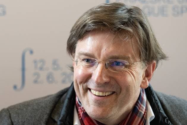 The Essen Philharmonic Orchestra chief conductor Tomas Netopil attends a press briefing prior to a concert of Essener Philharmoniker with violinist Frank Peter Zimmermann within the 78th Prague Spring International Music Festival, in Prague, Czech Republic, May 18, 2023. (CTKxPhoto MichalxKamaryt) CTKPhotoP2023051805368  CTKPhotoP2023051805368