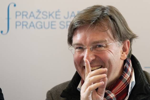 The Essen Philharmonic Orchestra chief conductor Tomas Netopil attends a press briefing prior to a concert of Essener Philharmoniker with violinist Frank Peter Zimmermann within the 78th Prague Spring International Music Festival, in Prague, Czech Republic, May 18, 2023. (CTKxPhoto MichalxKamaryt) CTKPhotoP2023051805374  CTKPhotoP2023051805374