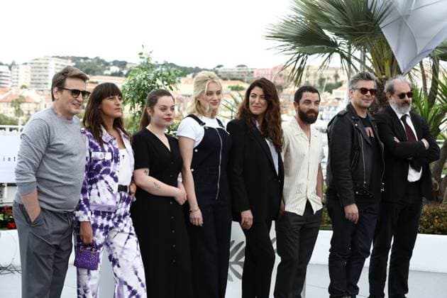 May 18, 2023, Cannes, Cote d Azur, France: Rosalie cast and crew members BENOIT MAGIMEL, JULIETTE ARMANET, ANNA BIOLAY, NADIA TERESZKIEWICZ, director STo°PHANIE DI GIUSTO, GUILLAUME GOUIX, BENJAMIN BIOLAY and producer ALAIN ATTAL attend the photocall for Rosalie during the 76th Annual Cannes Film Festival at Palais des Festivals on May 18, 2023 in Cannes, France Cannes France - ZUMAc179 20230518_zep_c179_081 Copyright: xMickaelxChavetx