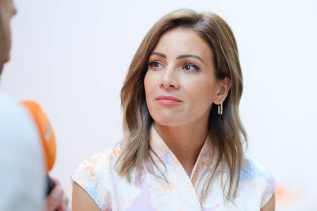 May 18, 2023, Madrid, Spain: The model Virginia Troconis during the presentation of the Clarel Brand in Madrid. Madrid Spain - ZUMAs197 20230518_zaa_s197_013 Copyright: xAtilanoxGarciax