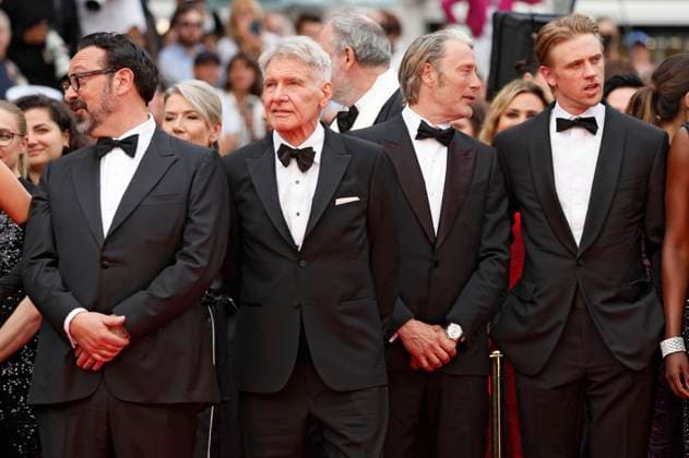 James Mangold, Harrison Ford, Mads Mikkelsen and Boyd Holbrook at the premiere of the motion picture Indiana Jones and the Dial of Destiny Indiana Jones and the Wheel of Destiny at the Festival de Cannes 2023 76 Cannes International Film Festival at the Palais des Festivals Cannes, 18 05 2023. Foto:xD.xBedrosianx xFuturexImage