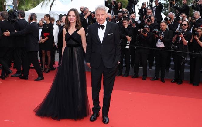 May 18, 2023, Cannes, FRANCE: Harrison Ford, Calista Flockhart attend the Indiana Jones And The Dial Of Destiny red carpet during the 76th annual Cannes film festival at Palais des Festivals on May 18 2023 in Cannes France. Photo imageSPACE. Cannes FRANCE - ZUMAs181 20230518_zea_s181_092 Copyright: xDGPx