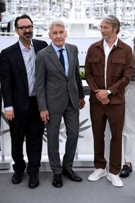 76th Cannes Film Festival 2023, Photocall film Indiana Jones and the dial of destiny. Pictured: Mads Mikkelsen, James Mangold, Harrison Ford  Copyright: xAlbertoxTerenghi PoolxPhotoxEvenx xPoolxPhotoxEventsx01x IPA_IPA38044860