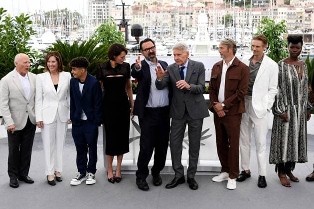 76th Cannes Film Festival 2023, Photocall film Indiana Jones and the dial of destiny. Pictured: Frank Marshall, Kathleen Kennedy, Ethann Isidore, Phoebe Waller-Bridge, James Mangold, Harrison Ford, Mads Mikkelsen, Boyd Holbrook, Shaunette Renà e Wilson, Simon Emanuel Copyright: xAlbertoxTerenghi PoolxPhotoxEvenx xPoolxPhotoxEventsx01x IPA_IPA38044863