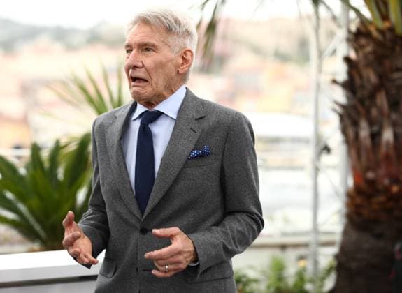 May 19, 2023, Cannes, Cote d Azur, France: HARRISON FORD harbours a funny face as he attends the photocall for Indiana Jones and the Dial of Destiny during the 76th Annual Cannes Film Festival at Palais des Festivals on May 19, 2023 in Cannes, France Cannes France - ZUMAc179 20230519_zep_c179_037 Copyright: xMickaelxChavetx