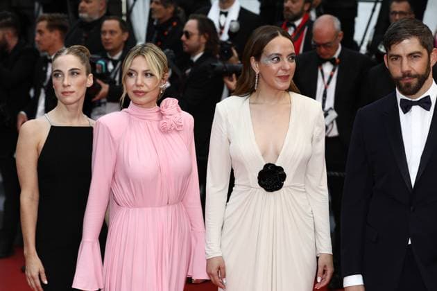May 19, 2023, Cannes, Cote d Azur, France: The Nature of Love cast and crew members including producer NANCY GRANT, actress MAGALIE LEPINE BLONDEAU, director MONIA CHOKRI and actor PIERRE-YVES CARDINAL attend the screening of The Zone of Interest during the 76th Annual Cannes Film Festival at Palais des Festivals on May 19, 2023 in Cannes, France Cannes France - ZUMAc179 20230519_zep_c179_158 Copyright: xMickaelxChavetx