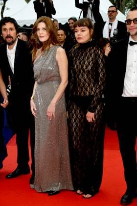 76th Cannes Film Festival 2023, evening 4 - red carpet of the film The Zone Of Interest . In the photo Chiara Mastroianni and Villbjork Malling  Copyright: xSimonexComix xipa-agency.netx xPoolxPhotoxEventsx01x IPA_IPA38056692