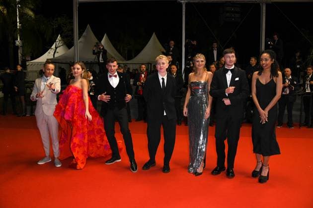 76th Cannes Film Festival 2023, Red Carpet Film Four Daughters. Pictured Molly Manning Walker, Lara Peake, Mia Mckenna-Bruce, Samuel Bottomley, Shaun Thomas, Enva Lewis, Laura Ambler  Copyright: xManuelexMangiarottix xipa-agencyx xPoolxPhotoxEventsx01x IPA_IPA38059701