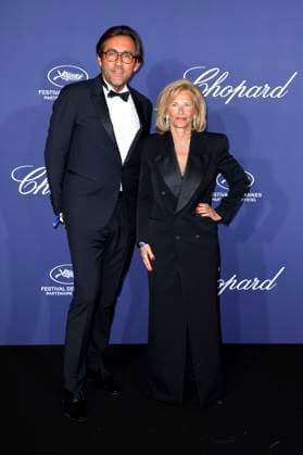 Francois Breavoine and Iris Knobloch at the Official Trophee Chopard Dinner Photocall at the Carlton Beach Club at the Festival de Cannes 2023 76 Cannes International Film Festival at the Palais des Festivals Cannes, 19 05 2023. Foto:xS.xGabschx xFuturexImage