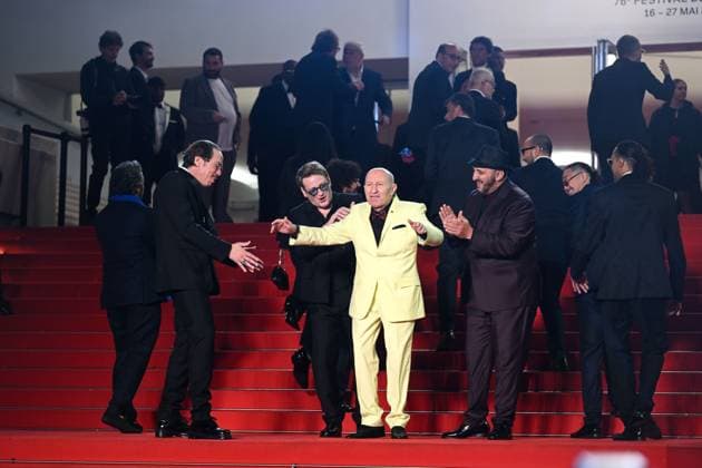 76e Festival International du film de Cannes. montee du film Omar la fraise - 76th International Cannes Film Festival. red carpet of Omar la fraise - Reda Kateb, Benoit Magimel, Elias Belkeddar 292201 2023-05-19 Cannes France  Copyright: xLionelxGuericolas MPPx STAR_292201_062