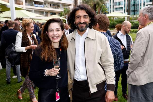 Anne Werner and Numan Acar at the German Films and Medienboard reception 2023 in the garden of the Hotel Mondrian Cannes at the Festival de Cannes 2023 76 Cannes International Film Festival Cannes, 20 05 2023 Foto:xS.xGabschx xFuturexImage