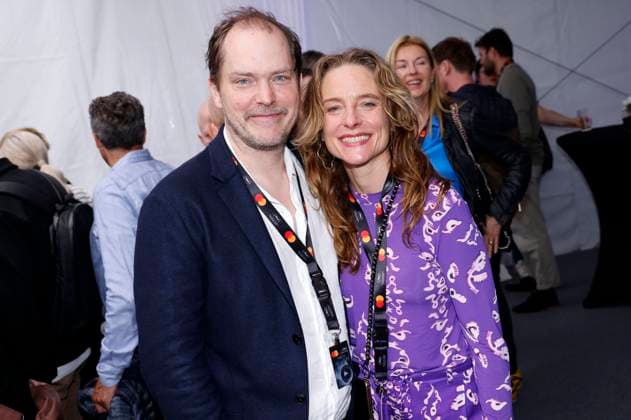 Godehard Giese and Anne Ratte Polle at the German Films and Medienboard reception 2023 in the garden of the Hotel Mondrian Cannes at the Festival de Cannes 2023 76 Cannes International Film Festival Cannes, 20 05 2023 Foto:xS.xGabschx xFuturexImage