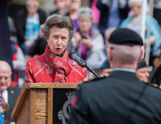 May 20, 2023, Moncton, NB, CANADA: Princess Anne addresses the military and the crowd during the 8th Canadian Hussars Exercise of the Freedom of the City of Moncton Parade on Saturday May 20, 2023. Moncton CANADA  - ZUMAc35_ 20230520_zaf_c35_062 Copyright: xRonxWardx