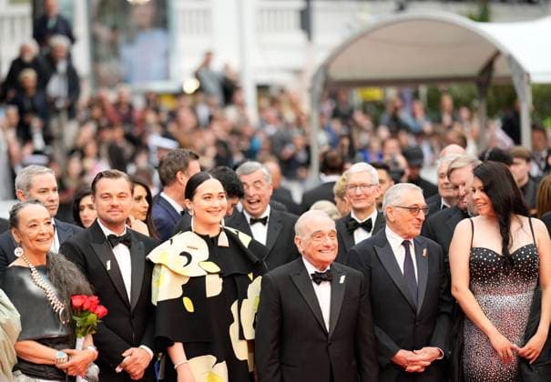 The Killers of the Flower Moon Red Carpet Premiere at the 76th Edition of the Cannes Film Festival Director Martin Scorsese, Leonardo DiCaprio, Robert De Niro, and the rest of the cast, attend the movie screening and red carpet event for Killers of the Flower Moon , directed by Martin Scorsese, during the 76th edition of the Cannes Film Festival on May 20 2023, in Cannes, France Cannes Palace of Festivals and Congresses of Cannes Cannes France Copyright: xAlexandraxFechetex ImagoImages_EuroQualif_Rom-v-Bel-AF324