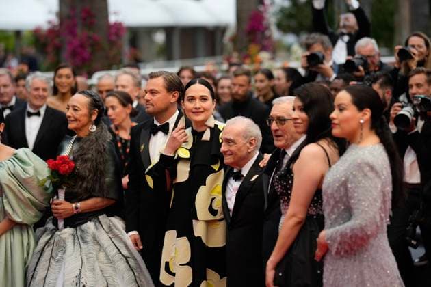 The Killers of the Flower Moon Red Carpet Premiere at the 76th Edition of the Cannes Film Festival Director Martin Scorsese, Leonardo DiCaprio, Robert De Niro, and the rest of the cast, attend the movie screening and red carpet event for Killers of the Flower Moon , directed by Martin Scorsese, during the 76th edition of the Cannes Film Festival on May 20 2023, in Cannes, France Cannes Palace of Festivals and Congresses of Cannes Cannes France Copyright: xAlexandraxFechetex ImagoImages_EuroQualif_Rom-v-Bel-AF333