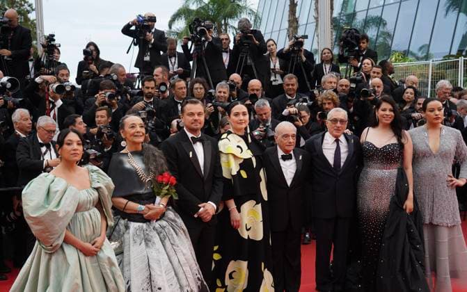 The Killers of the Flower Moon Red Carpet Premiere at the 76th Edition of the Cannes Film Festival Director Martin Scorsese, Leonardo DiCaprio, Robert De Niro, and the rest of the cast, attend the movie screening and red carpet event for Killers of the Flower Moon , directed by Martin Scorsese, during the 76th edition of the Cannes Film Festival on May 20 2023, in Cannes, France Cannes Palace of Festivals and Congresses of Cannes Cannes France Copyright: xAlexandraxFechetex ImagoImages_EuroQualif_Rom-v-Bel-AF335