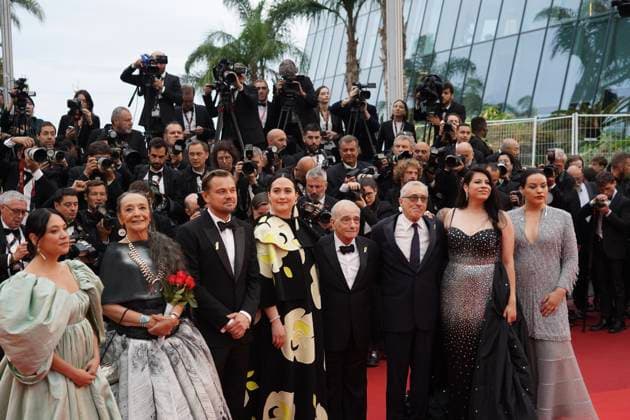The Killers of the Flower Moon Red Carpet Premiere at the 76th Edition of the Cannes Film Festival Director Martin Scorsese, Leonardo DiCaprio, Robert De Niro, and the rest of the cast, attend the movie screening and red carpet event for Killers of the Flower Moon , directed by Martin Scorsese, during the 76th edition of the Cannes Film Festival on May 20 2023, in Cannes, France Cannes Palace of Festivals and Congresses of Cannes Cannes France Copyright: xAlexandraxFechetex ImagoImages_EuroQualif_Rom-v-Bel-AF337