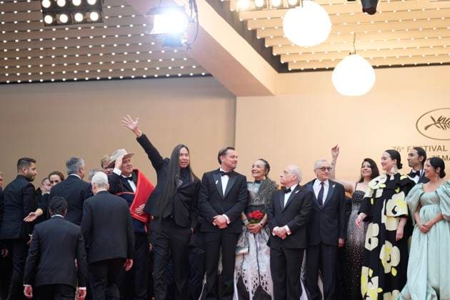 The Killers of the Flower Moon Red Carpet Premiere at the 76th Edition of the Cannes Film Festival Director Martin Scorsese, Leonardo DiCaprio, Robert De Niro, and the rest of the cast, attend the movie screening and red carpet event for Killers of the Flower Moon , directed by Martin Scorsese, during the 76th edition of the Cannes Film Festival on May 20 2023, in Cannes, France Cannes Palace of Festivals and Congresses of Cannes Cannes France Copyright: xAlexandraxFechetex ImagoImages_EuroQualif_Rom-v-Bel-AF360