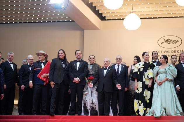 The Killers of the Flower Moon Red Carpet Premiere at the 76th Edition of the Cannes Film Festival Director Martin Scorsese, Leonardo DiCaprio, Robert De Niro, and the rest of the cast, attend the movie screening and red carpet event for Killers of the Flower Moon , directed by Martin Scorsese, during the 76th edition of the Cannes Film Festival on May 20 2023, in Cannes, France Cannes Palace of Festivals and Congresses of Cannes Cannes France Copyright: xAlexandraxFechetex ImagoImages_EuroQualif_Rom-v-Bel-AF361