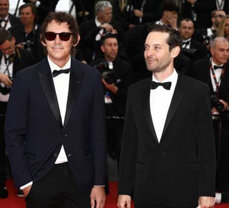 May 20, 2023, Cannes, Cote d Azur, France: LUKAS HAAS and TOBEY MAGUIRE attend the screening of Killers of the Flower Moon during the 76th Annual Cannes Film Festival at Palais des Festivals on May 20, 2023 in Cannes, France Cannes France - ZUMAc179 20230520_zep_c179_195 Copyright: xMickaelxChavetx