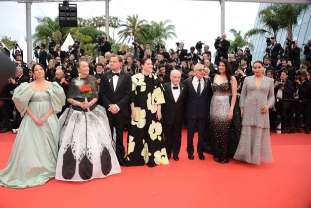 May 20, 2023, CANNES, France: CANNES, FRANCE - MAY 20: Jillian Dion, Tantoo Cardinal, Leonardo DiCaprio, Lily Gladstone, Director Martin Scorsese, Robert De Niro, Cara Jade Myers and Janae Collins attend the Killers Of The Flower Moon red carpet during the 76th annual Cannes film festival at Palais des Festivals on May 20, 2023 in Cannes, France. CANNES France - ZUMAi09_ 20230520_zaf_i09_008 Copyright: xFrederickxInjimbertx