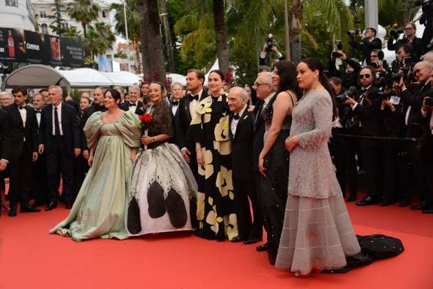 May 20, 2023, CANNES, France: CANNES, FRANCE - MAY 20: Jillian Dion, Tantoo Cardinal, Leonardo DiCaprio, Lily Gladstone, Director Martin Scorsese, Robert De Niro, Cara Jade Myers and Janae Collins attend the Killers Of The Flower Moon red carpet during the 76th annual Cannes film festival at Palais des Festivals on May 20, 2023 in Cannes, France. CANNES France - ZUMAi09_ 20230520_zaf_i09_019 Copyright: xFrederickxInjimbertx