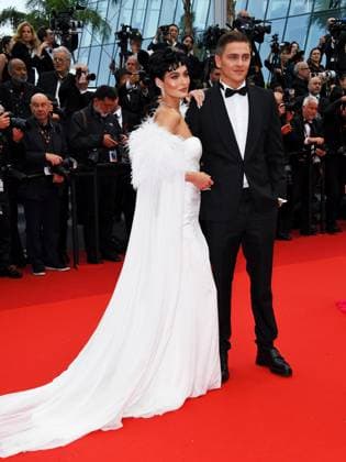 76th Cannes Film Festival 2023, evening 5 - red carpet of the film Killers Of The Flower Moon. Pictured: Nicolas Krause and Grace Elizabeth  Copyright: xSimonexComix xipa-agency.netx xPoolxPhotoxEventsx01x IPA_IPA38084081