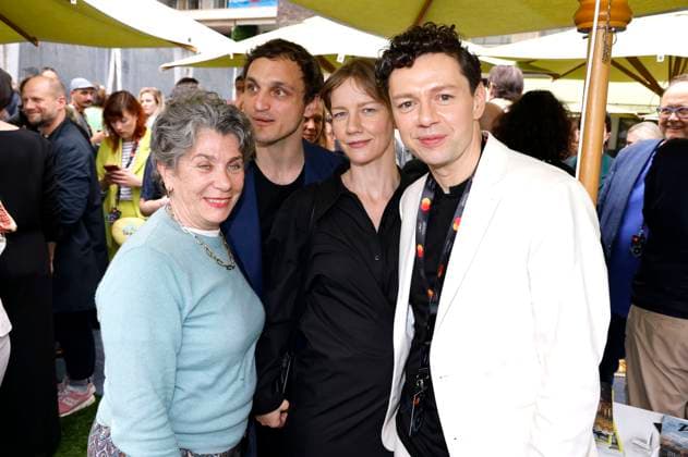 Kirsten Niehuus, Franz Rogowski, Sandra Hüller and Christian Friedel at the German Films and Medienboard reception 2023 in the garden of the Hotel Mondrian Cannes at the Festival de Cannes 2023 76 Cannes International Film Festival at the Palais des Festivals Cannes, 20 05 2023 Foto:xS.xGabschx xFuturexImage