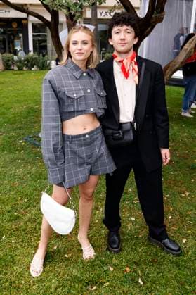 Jeanne Goursaud and Maximilian Mundt at the German Films and Medienboard reception 2023 in the garden of the Hotel Mondrian Cannes at the Festival de Cannes 2023 76 Cannes International Film Festival at the Palais des Festivals Cannes, 20 05 2023 Foto:xS.xGabschx xFuturexImage