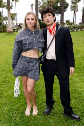 Jeanne Goursaud and Maximilian Mundt at the German Films and Medienboard reception 2023 in the garden of the Hotel Mondrian Cannes at the Festival de Cannes 2023 76 Cannes International Film Festival at the Palais des Festivals Cannes, 20 05 2023 Foto:xS.xGabschx xFuturexImage