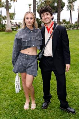 Jeanne Goursaud and Maximilian Mundt at the German Films and Medienboard reception 2023 in the garden of the Hotel Mondrian Cannes at the Festival de Cannes 2023 76 Cannes International Film Festival at the Palais des Festivals Cannes, 20 05 2023 Foto:xS.xGabschx xFuturexImage