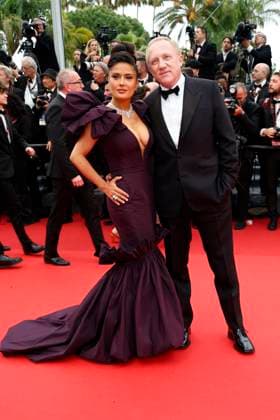 May 20, 2023: Salma Hayek and FranoÂßois-Henri Pinault attend the Killers of the Flower Moon premiere during the 76th Cannes Film Festival at Palais des Festivals in Cannes, France, on 20 May 2023. Photo: - ZUMAm179 20230520_zep_m179_080 Copyright: xAlecxMichaelx