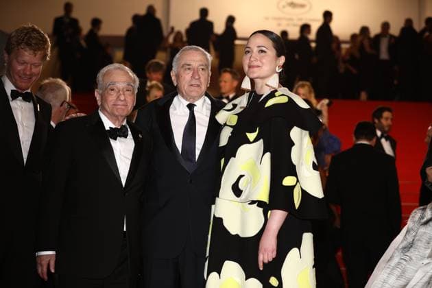 May 20, 2023, Cannes, Cote d Azur, France: American film director MARTIN SCORSESE, Actor JESSE PLEMONS, legendary actor ROBERT DE NIRO and actress LILY GLADSTONE attend the screening of Killers of the Flower Moon during the 76th Annual Cannes Film Festival at Palais des Festivals on May 20, 2023 in Cannes, France Cannes France - ZUMAc179 20230520_zep_c179_433 Copyright: xMickaelxChavetx