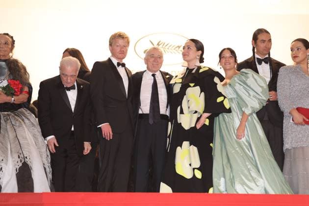 May 20, 2023, Cannes, Cote d Azur, France: American film director MARTIN SCORSESE, actor JESSE PLEMONS, legendary actor ROBERT DE NIRO and actress LILY GLADSTONE attend the screening of Killers of the Flower Moon during the 76th Annual Cannes Film Festival at Palais des Festivals on May 20, 2023 in Cannes, France Cannes France - ZUMAc179 20230520_zep_c179_455 Copyright: xMickaelxChavetx