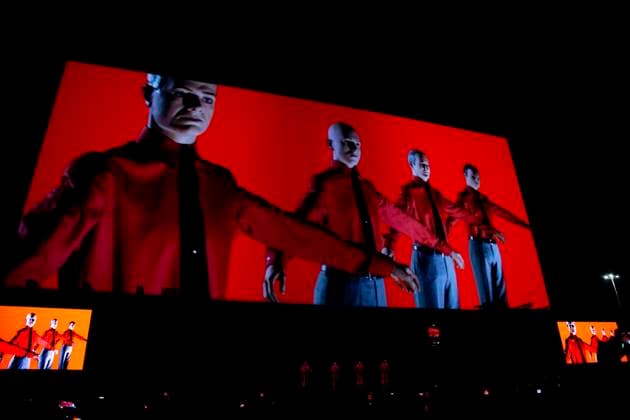 SÃO PAULO, SP - 20.05.2023: C6 FEST EM SÃO PAULO - Performance by the German musical group Kraftwerk, this Saturday (20) during the first edition of the C6 Fest festival, held in São Paulo at Ibirapuera Park, in the south zone of the city of São Paulo. The group, formed in 1970 in Dusseldorf, Germany, is considered a pioneer in electronic music, having influenced several styles, including synth-pop, dance music and other aspects of electronic music. x2375529x EmersonxSantos