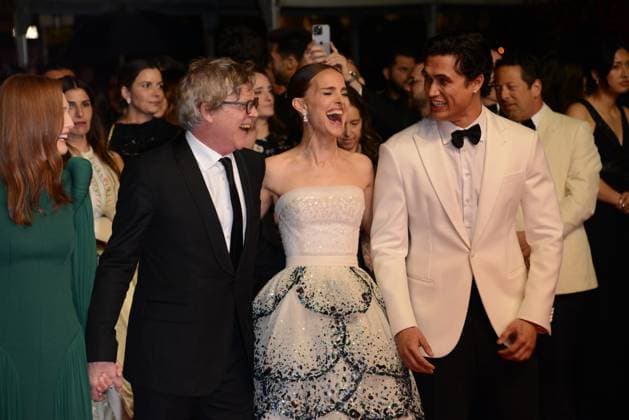 May 20, 2023, CANNES, France: CANNES, FRANCE - MAY 20: Cory Michael Smith, Julianne Moore, Todd Haynes, Natalie Portman, Charles Melton attend the May December red carpet during the 76th annual Cannes film festival at Palais des Festivals on May 20, 2023 in Cannes, France. CANNES France - ZUMAi09_ 20230520_zaf_i09_041 Copyright: xFrederickxInjimbertx