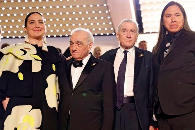 Lily Gladstone, Martin Scorsese, Robert De Niro and William Belleau after the premiere of the feature film Killers of the Flower Moon at the Festival de Cannes 2023 76 Cannes International Film Festival at the Palais des Festivals Cannes, 20 05 2023. Foto:xS.xGabschx xFuturexImage