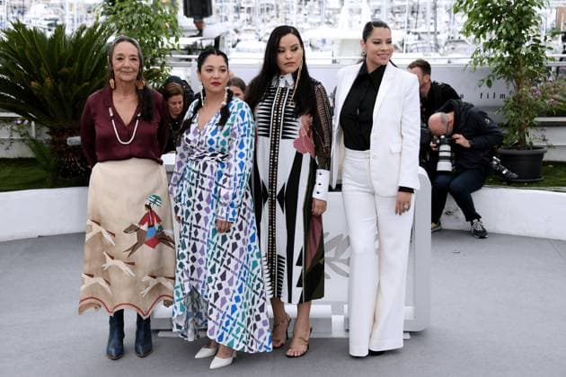 76th Cannes Film Festival 2023, Photocall film Killers Of The Flower Moon. Pictured: Tantoo Cardinal, Jillian Dion, Janae Collins, Cara Jade Myers  Copyright: xAlbertoxTerenghi PoolxPhotoxEvenx xPoolxPhotoxEventsx01x IPA_IPA38097762
