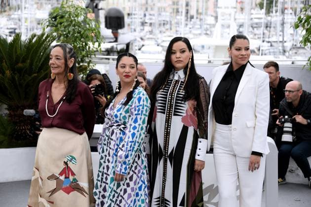 76th Cannes Film Festival 2023, Photocall film Killers Of The Flower Moon. Pictured: Tantoo Cardinal, Jillian Dion, Janae Collins, Cara Jade Myers  Copyright: xAlbertoxTerenghi PoolxPhotoxEvenx xPoolxPhotoxEventsx01x IPA_IPA38097768