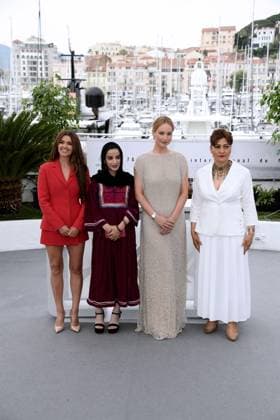 76th Cannes Film Festival 2023, Photocall film Bread And Roses. Pictured: Jennifer Lawrence, Justine Ciarrocchi, Sahra Mani, Hayedeh Safiyari  Copyright: xAlbertoxTerenghi PoolxPhotoxEvenx xPoolxPhotoxEventsx01x IPA_IPA38098360