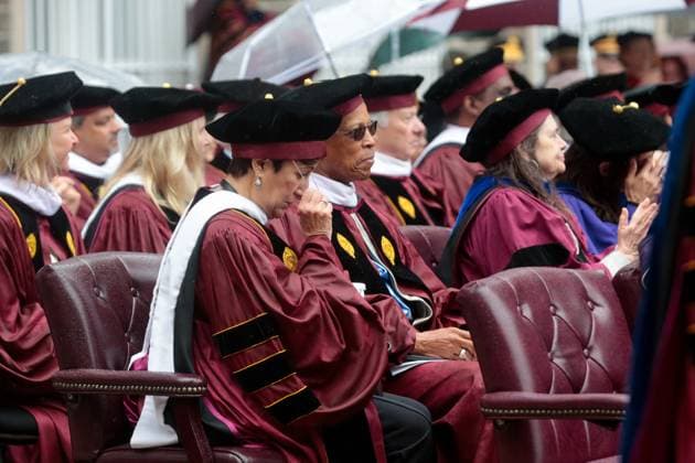 May 20, 2023, NEW YORK, NEW YORK, USA: Music icon Stevie Wonder received an honorary Doctorate of Humane Letters at Fordham University s 178th graduation on Saturday during a ceremony on Fordham s Rose Hill campus in the Bronx, New York. May 20, 2023. NEW YORK USA - ZUMAc233 20230520_zsp_c233_005 Copyright: xVanessaxCarvalhox