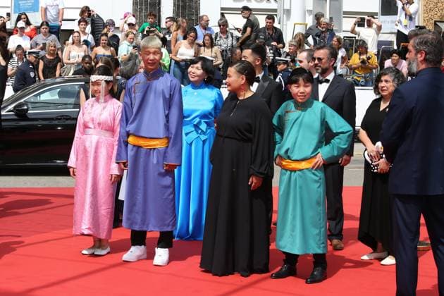 76e Festival International du Film de Cannes. MontÃ e des marches du film Anatomie d une chute . 76th Cannes Film Festival. Red carpet of the film Anatomie d une chute . Nominjiguur Tsend, Tuguldur Batsaikhan, Zoljargal Purevdash and Battsooj Uurtsaikh. 292310 2023-05-21 Cannes France  Copyright: xIsabellexVautierx xStarfacex STAR_292310_003