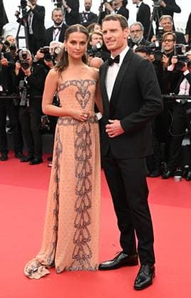 Swedish actress Alicia Vikander and Irish actor Michael Fassbender attend the premiere of Firebrand at the 76th Cannes Film Festival at Palais des Festivals in Cannes, France on Sunday, May 21, 2023.  CAN20230521182 RUNExHELLESTAD