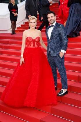 Verena Kerth with partner Marc Terenzi at the premiere of the feature film Firebrand at the Festival de Cannes 2023 76 Cannes International Film Festival at the Palais des Festivals Cannes, 21 05 2023 Foto:xS.xGabschx xFuturexImage