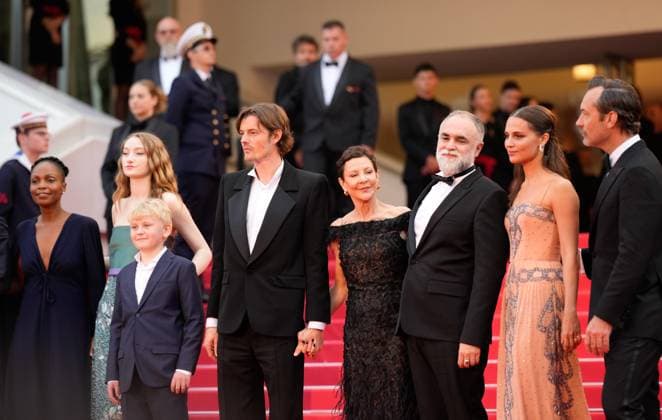 The Firebrand Red Carpet Premiere at the 76th Edition of the Cannes Film Festival Director Karim AÃ¯nouz and cast Alicia Vikander, Jude Law, Sam Riley, Amr Waked, Mina Andala, and Junia Rees attend the movie screening and red carpet event for Firebrand , which is in competition during the 76th edition of the Cannes Film Festival on May 21 2023, in Cannes, France Cannes Palace of Festivals and Congresses of Cannes Cannes France Copyright: xAlexandraxFechetex _ADR2190