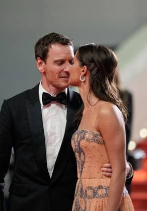 May 21, 2023, Cannes, France: Actress ALICIA VIKANDER, and husband MICHAEL FASSBENDER, share a kiss as they leave the movie screening and red carpet event for Firebrand , which is in competition during the 76th edition of the Cannes Film Festival. Cannes France - ZUMAf151 20230521_zsp_f151_066 Copyright: xAlexandraxFechetex