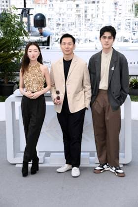 76th Cannes Film Festival 2023, Photocall film Ran Dong (The Breaking Ice) . Pictured: Dongyu Zhou, Anthony Chen, Haoran Liu  Copyright: xAlbertoxTerenghi PoolxPhotoxEvenx xPoolxPhotoxEventsx01x IPA_IPA38123680