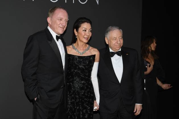 Francois Henri Pinault, Michelle Yeoh et Jean Todt - 2023 Kering Women in Motion Award during the 76th annual Cannes film festival in Cannes, France. CELEBRITES : 76eme festival international de Cannes - Tapis rouge - Cannes - 21 05 2023 LionelUrman Panoramic 
